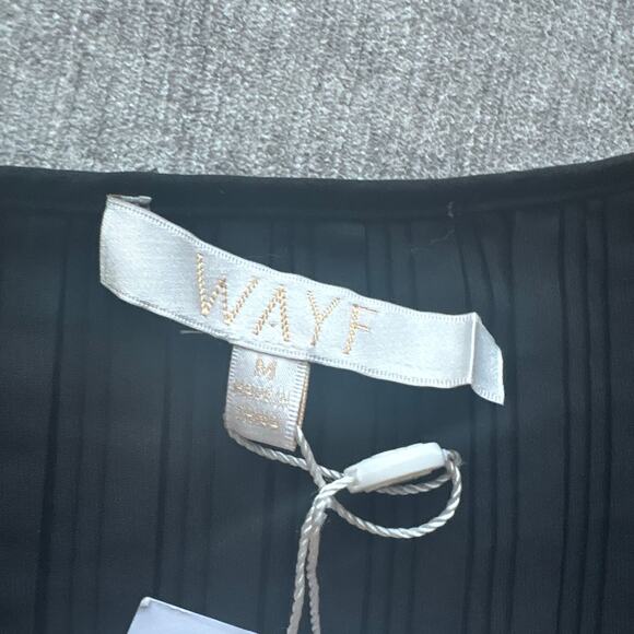 NWT WAYF Tiered Ruffle Satin Black Mini Dress - Picture 6 of 7